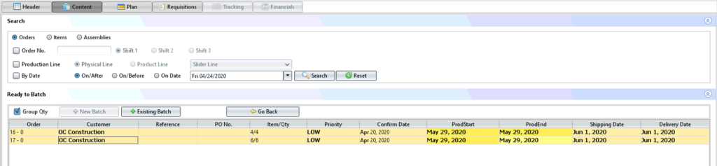 Manage Production Batches