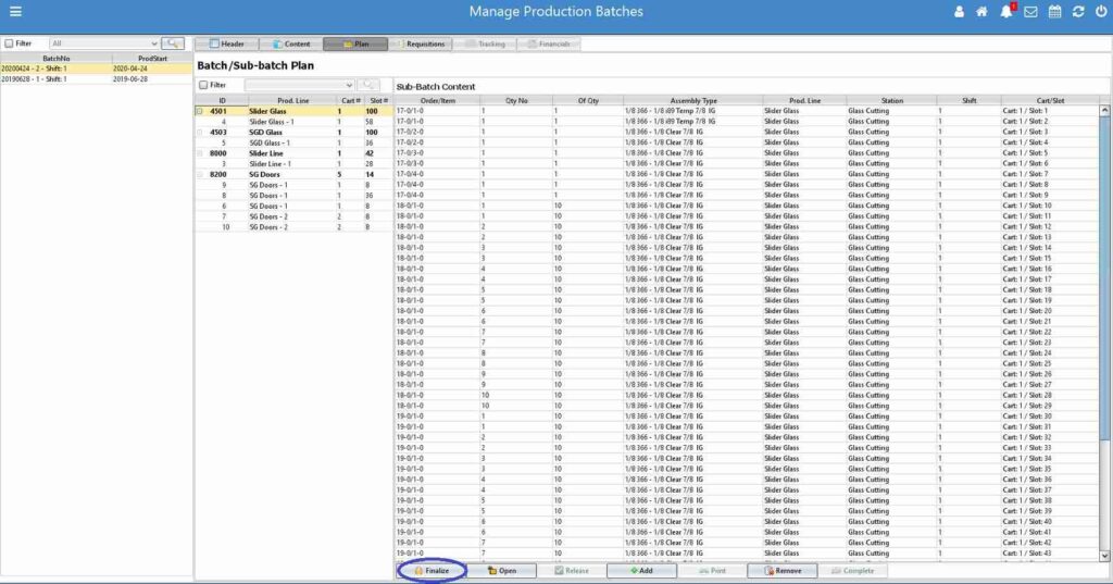 Manage Production Batches